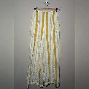 Forever21 striped Medium Yellow & white linen blend high waisted Pants